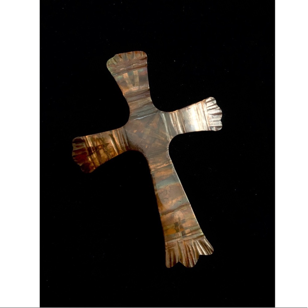 Copper Cross Brooch/Pin - Picture 2 of 5